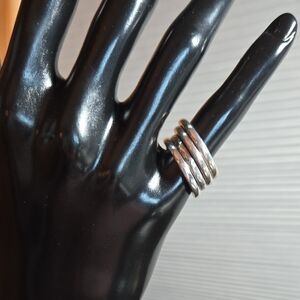 Stackable Silver Tone Band Rings
